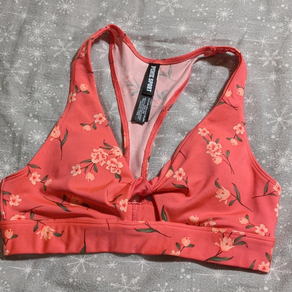 PINK Coral sports bra